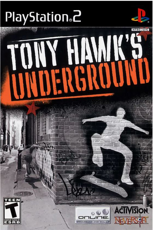 Tony Hawk's Underground Sony Playstation 2 PS2 Black Label Clean Video Game Disc