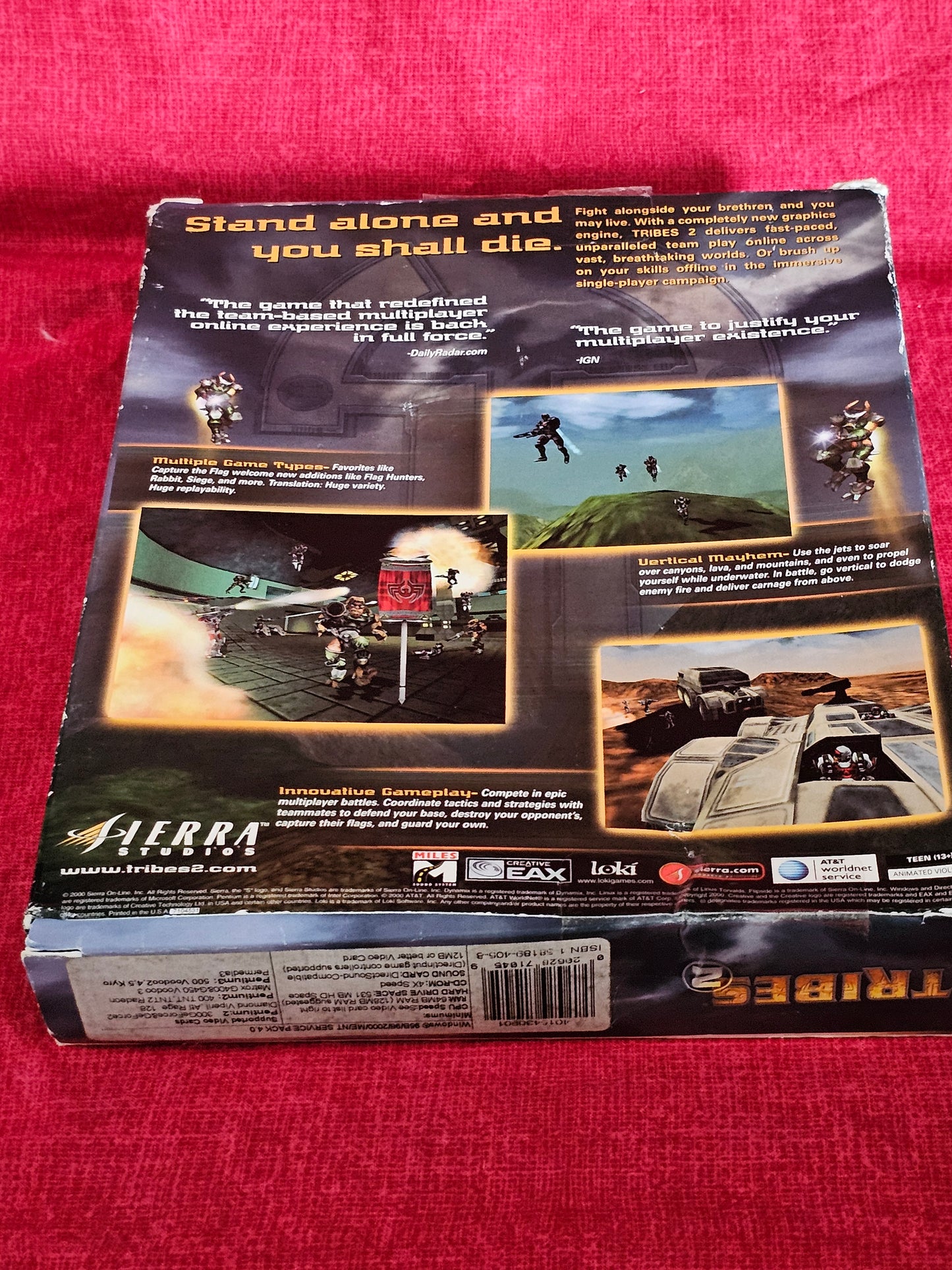 Tribes 2 PC CD ROM Game BIG BOX Dynamix Sierra Studios Complete 2001 Vintage Gaming Y2K Videogames