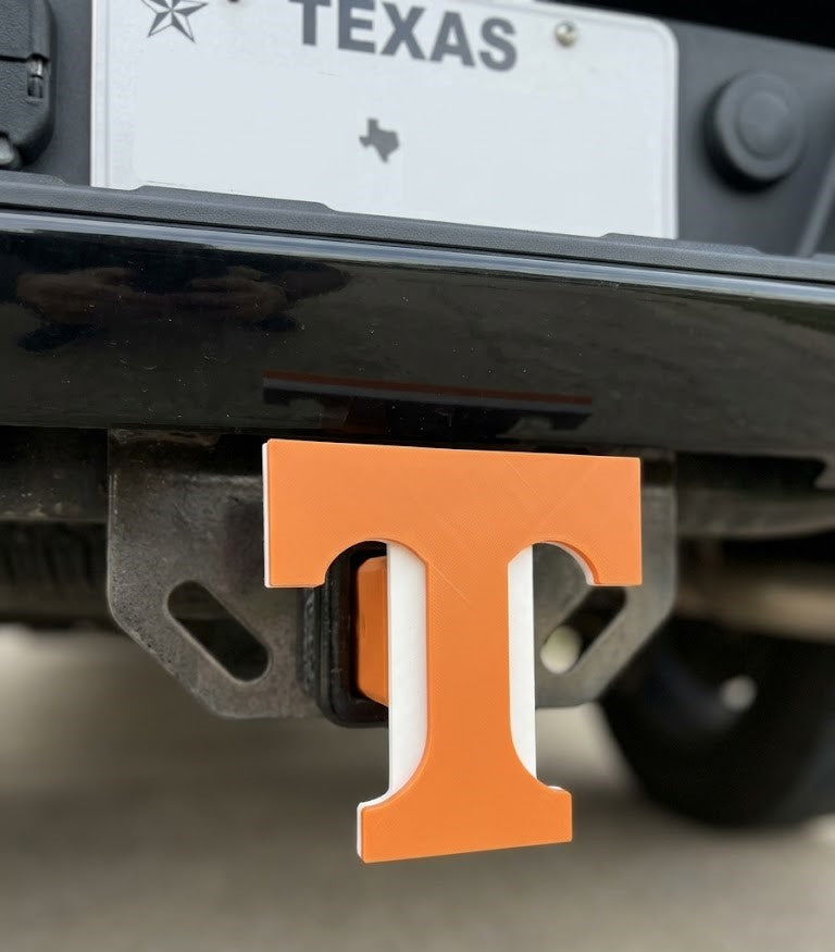 Orange Tennessee Vols 2x2 Trailer Hitch Receiver Cover Cap - UT Knoxville Football Alumni Fan Gift NCAA SEC