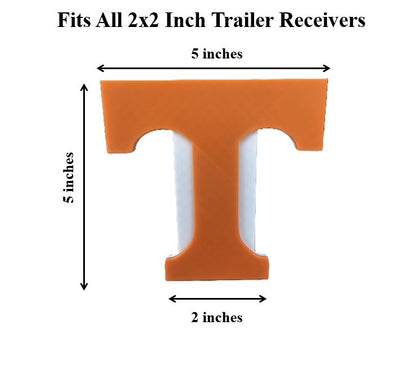 Orange Tennessee Vols 2x2 Trailer Hitch Receiver Cover Cap - UT Knoxville Football Alumni Fan Gift NCAA SEC