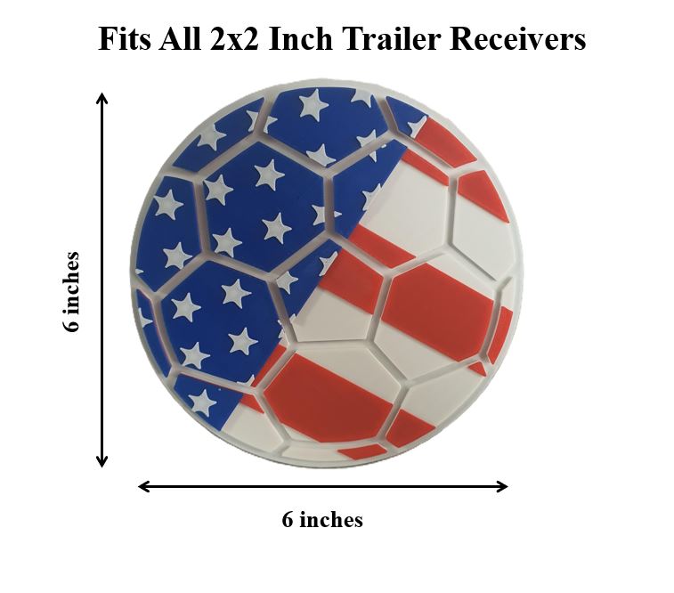 USA Soccer FIFA Trailer Hitch Cover Cap Plug – Fits 2" Receiver Truck SUV – USMNT USWNT World Cup Fan Gift for Soccer Fans