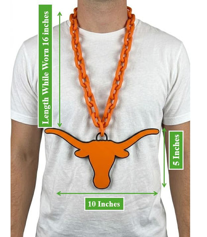 University of Texas Hype Chain Burnt Orange Big Link Necklace Game Day Fan Longhorns Accessory