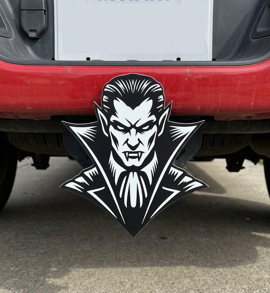 Dracula Vampire Halloween Hitch Cover Trailer Plug Cap Gift Truck SUV Decor Spooky Gothic