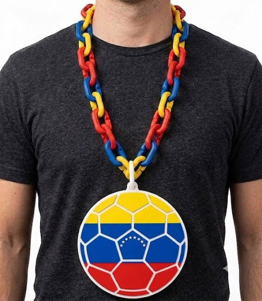 Venezuela Soccer Football World Cup Hype Chain Necklace - Vinotinto FIFA Jewelry | Venezuela Futbol Fan Chain for Matchday