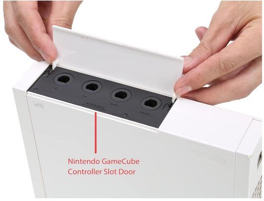 New White 3 Piece Nintendo Wii Console Top Door Lid Replacement Card Slot Cover