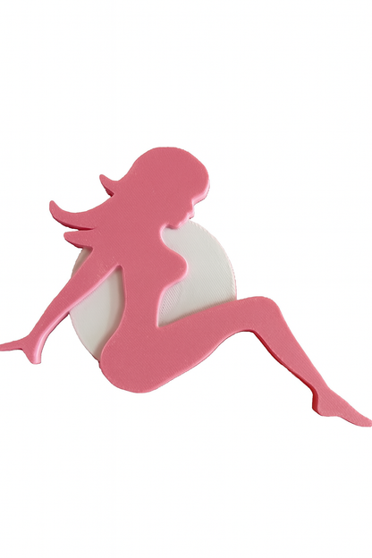 Lady Woman Trailer Hitch Cover Plug, Silhouette. Fits 2" Receiver. Custom Colors