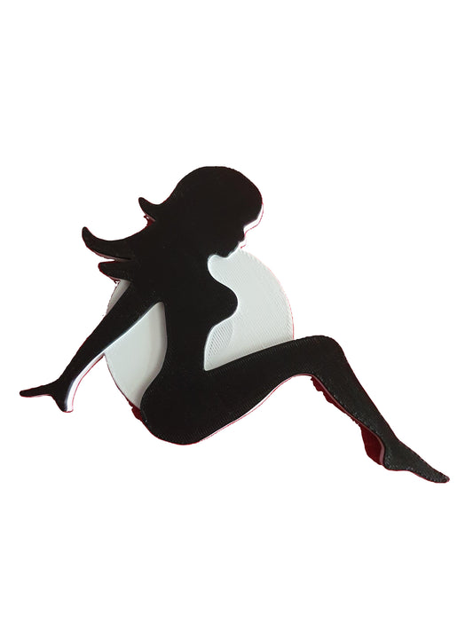Lady Woman Trailer Hitch Cover Plug, Silhouette. Fits 2" Receiver. Custom Colors