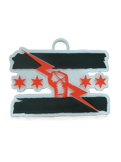 New CM Punk WWE Wrestling Necklace Chain 32" Fan Bling GTS Macho Gear Fist Logo