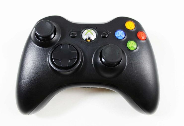 Xbox 360 Black Wireless Controller OEM Official Microsoft Gamepad ABXY Buttons Tested Working No Battery Pack