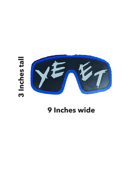 Red Jey Uso Yeet Glasses WWE Wrestling Necklace Chain 15" Raised Texture Letters